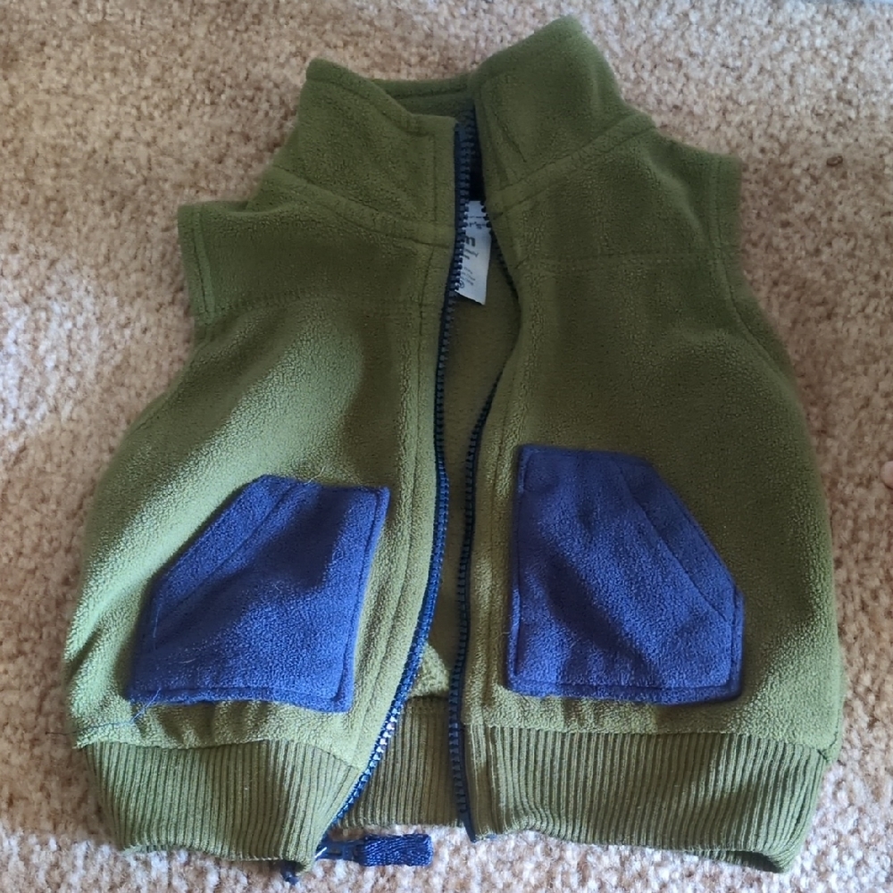 Carter's Olive and Navy Fleece Vest